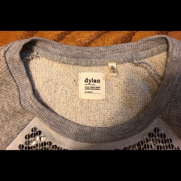 Dylan Long Sleeve Sequin Shirt Small Gray Silver - Picture 3 of 3